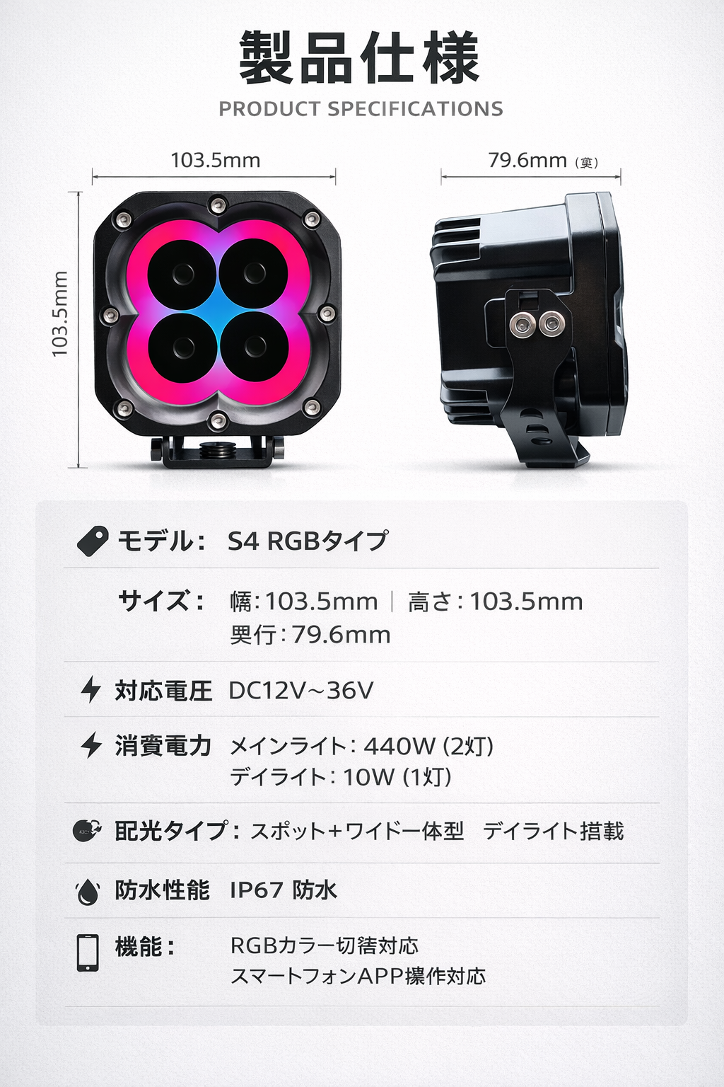 S4 RGB 一セット2個